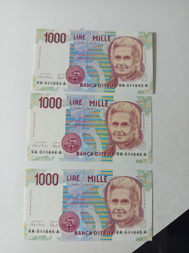 Lotto banconote 1000 - 3, lire