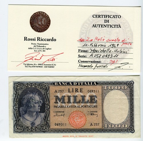 Banconota 1000 lire ornata - ornata, di