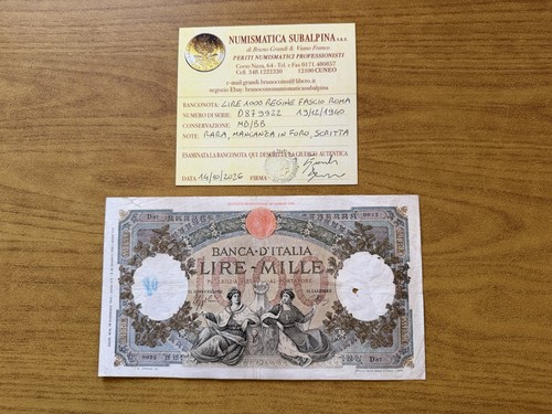 Banconota lire 1000 - 1000, regine