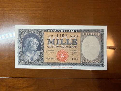 Banconota lire 1000 - lire, italia