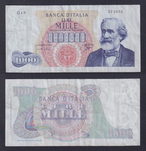 Banconota italia 1000 lire - italia,