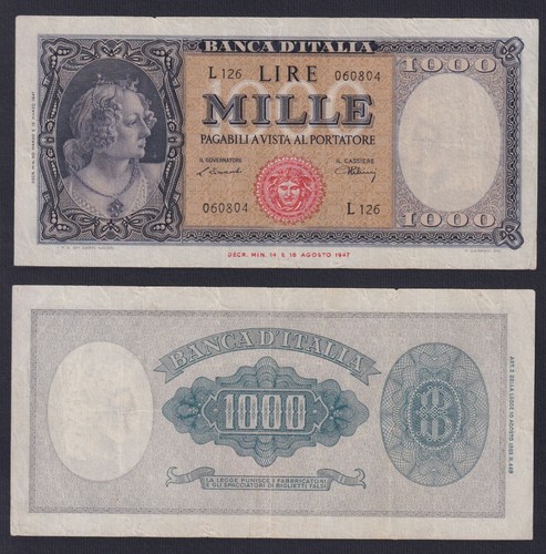 Banconota italia 1000 - italia,