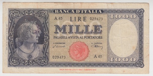 1947 italia banconota lire - 1947,