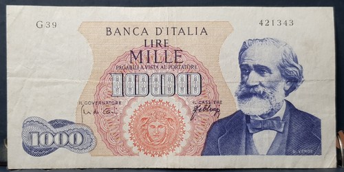 Banconota 1000 lire verdi - 1000, 1°
