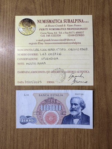 Banconota lire 1000 verdi - banconota, i