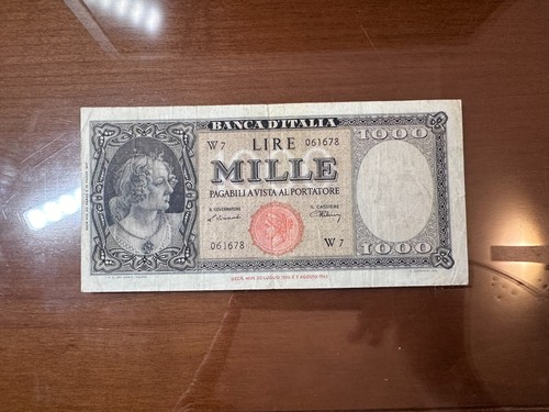 Banconota lire 1000 italia - lire,