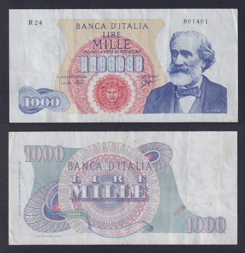 Banconota italia 1000 lire - banconota,