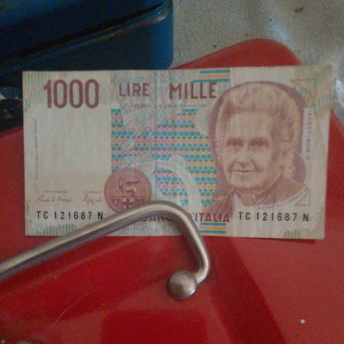Banconota 1000 lire montessori - banconota,