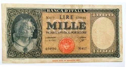 Banconota 1000 lire italia - banconota, da