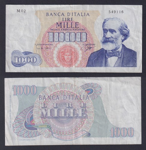 Banconota italia 1000 lire - italia,