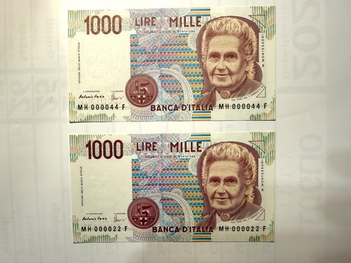Coppia banconote 1000 lire - banconote,