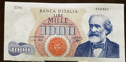 Banconota 1000 lire verdi - banconota,