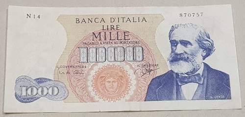 Banconota 1000 lire verdi - lire, 1º