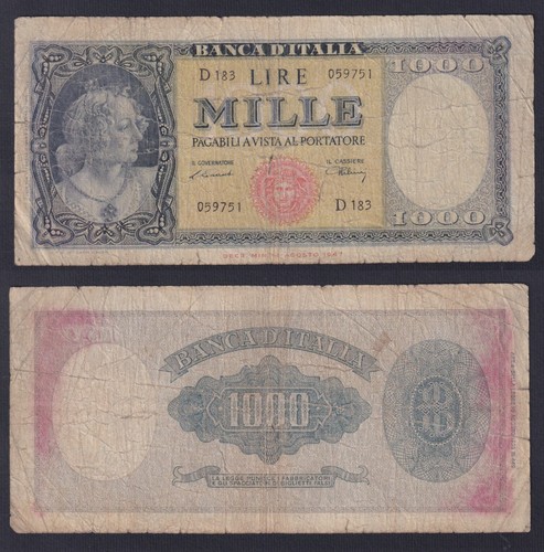 Banconota italia 1000 lire - banconota,