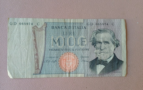 Banconota 1000 lire - lire, verdi