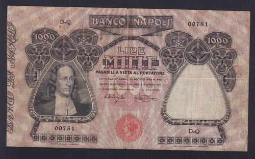 Banconota italia banco - italia, di