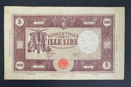 Banconota 1000 lire 091943 - 1000, 22/091943