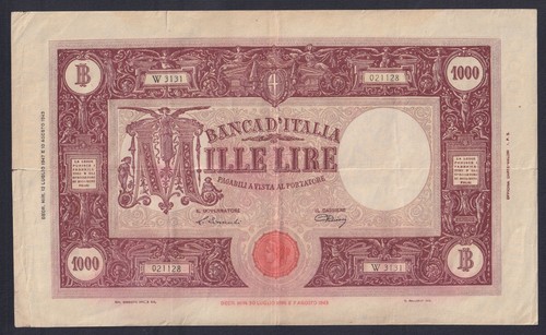 Banconota italia 1000 lire - italia,