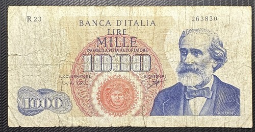 Banconota 1000 lire verdi 1º - banconota,