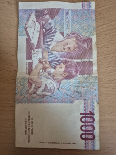 Banconota italia 1000 lire - italia,