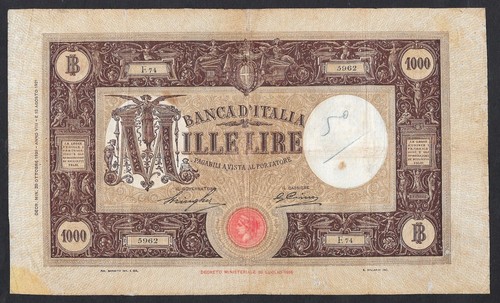 Italia banconota 1000 lire - italia,