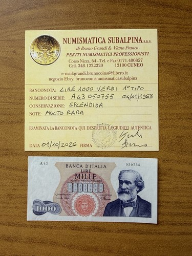 Banconota lire 1000 - 1000, verdi