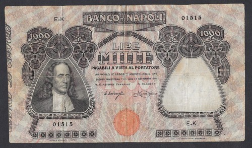 Italia banconota 1000 lire - -,