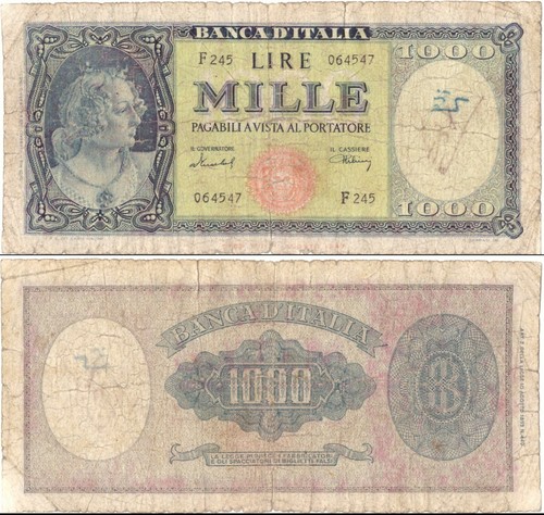 1949 italia banconota lire - italia,