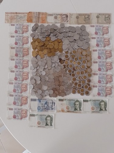 Lotto monete banconote lire - banconote,