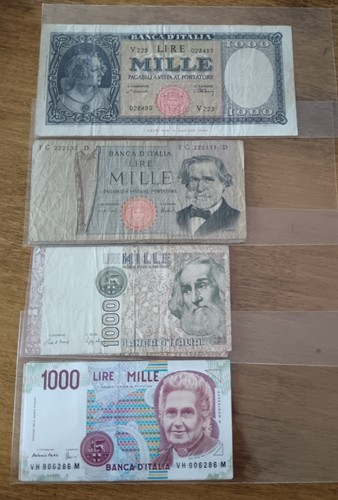 Lotto banconote italia - lotto, 4