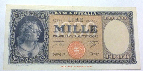 Banconota mille 1000 lire - banconota, ,