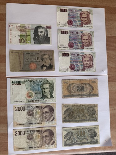 Lotto banconote italia - lotto, lire