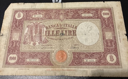 Banconota 1000 lire carta - in,