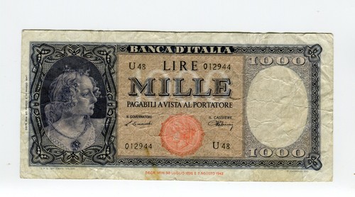 Banconota 1000 lire - 1000, ornata