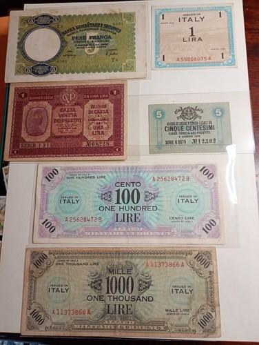 Lotto banconote italia regno - banconote,