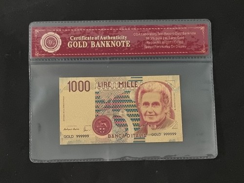 Banconota dorata 1000 - dorata, lire