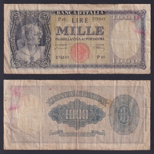 Banconota italia 1000 - italia, lire