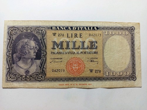 Banconota lire 1000 - lire, italia